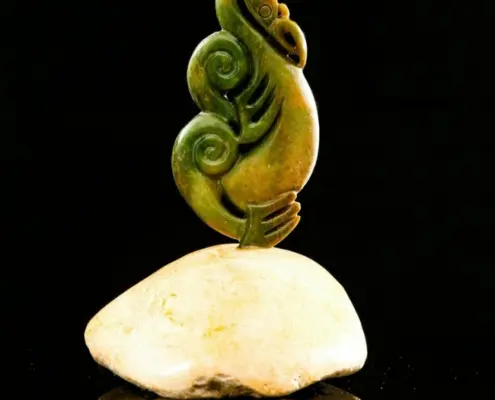Manaia Sculpture on Stone Base